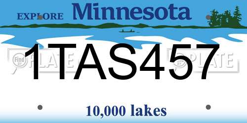 1TAS457 Minnesota License Plate