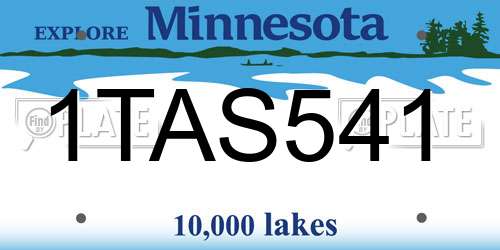 1TAS541 Minnesota License Plate