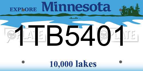 1TB5401 Minnesota License Plate