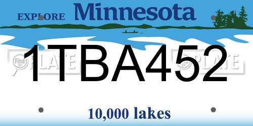 1TBA452 Minnesota License Plate