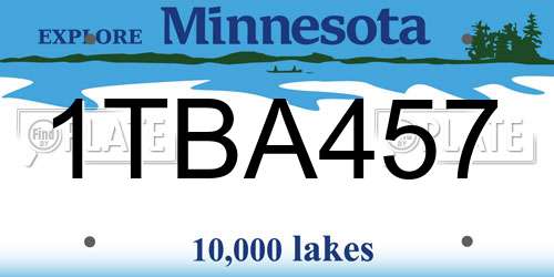 1TBA457 Minnesota License Plate