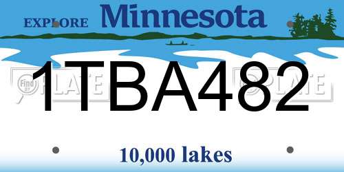 1TBA482 Minnesota License Plate