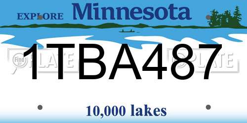 1TBA487 Minnesota License Plate