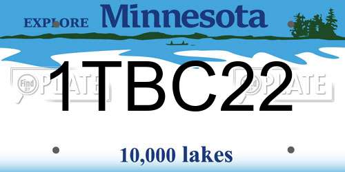 1TBC22 Minnesota License Plate