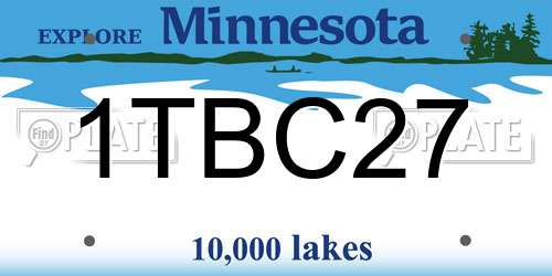 1TBC27 Minnesota License Plate