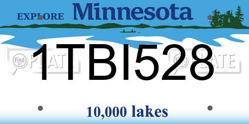 1TBI528 Minnesota License Plate
