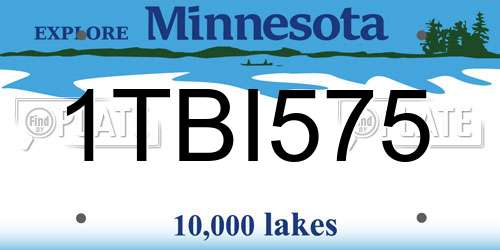 1TBI575 Minnesota License Plate