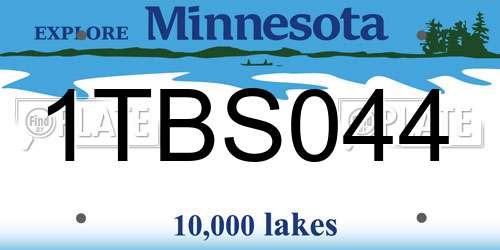 1TBS044 Minnesota License Plate