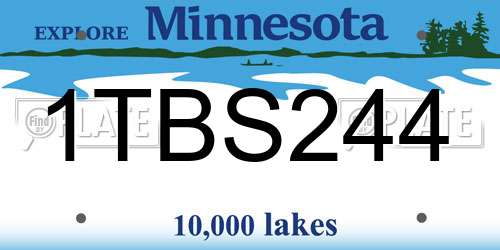 1TBS244 Minnesota License Plate
