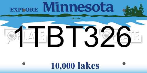 1TBT326 Minnesota License Plate