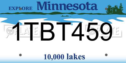 1TBT459 Minnesota License Plate
