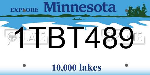1TBT489 Minnesota License Plate