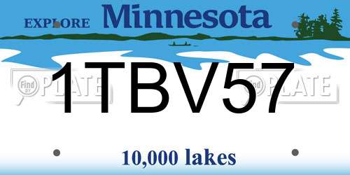1TBV57 Minnesota License Plate
