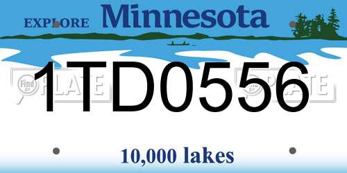 1TD0556 Minnesota License Plate