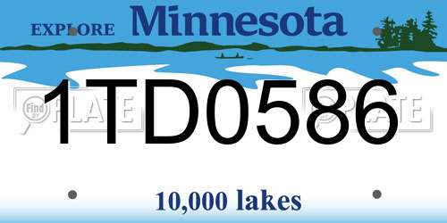 1TD0586 Minnesota License Plate