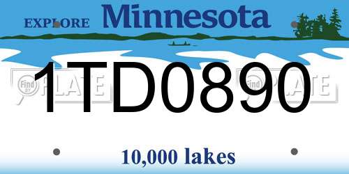 1TD0890 Minnesota License Plate