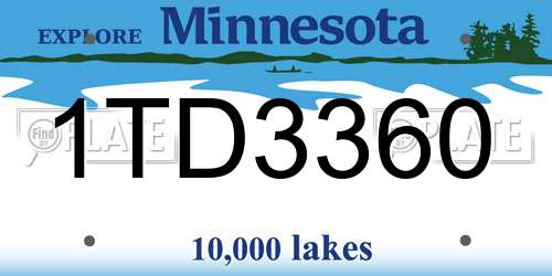 1TD3360 Minnesota License Plate