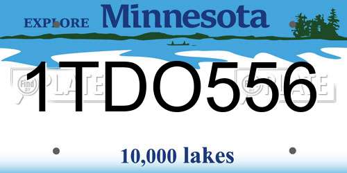 1TDO556 Minnesota License Plate