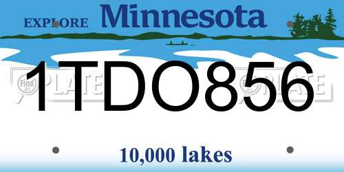 1TDO856 Minnesota License Plate