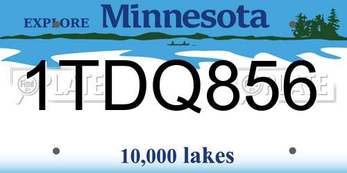 1TDQ856 Minnesota License Plate