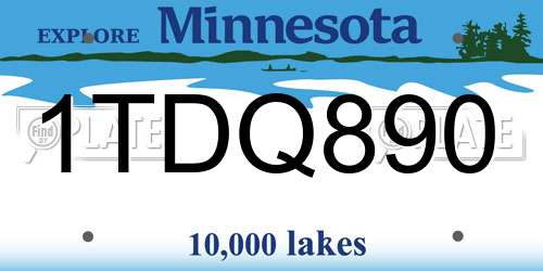 1TDQ890 Minnesota License Plate