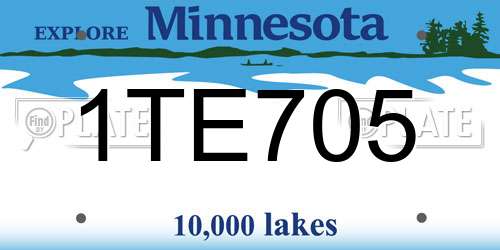 1TE705 Minnesota License Plate