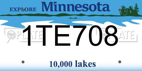 1TE708 Minnesota License Plate