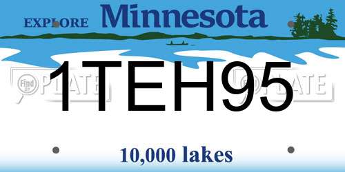 1TEH95 Minnesota License Plate