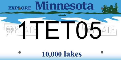 1TET05 Minnesota License Plate