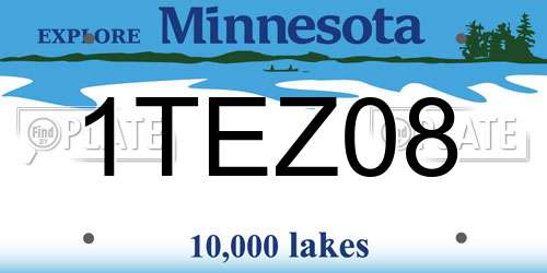 1TEZ08 Minnesota License Plate