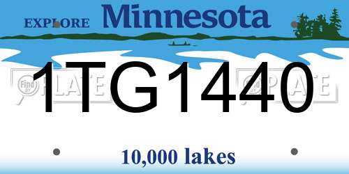 1TG1440 Minnesota License Plate