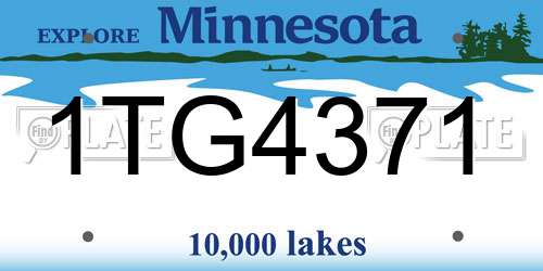 1TG4371 Minnesota License Plate