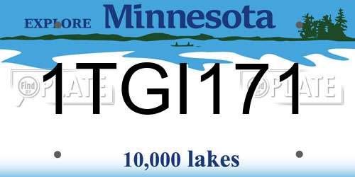 1TGI171 Minnesota License Plate