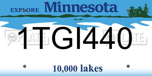 1TGI440 Minnesota License Plate