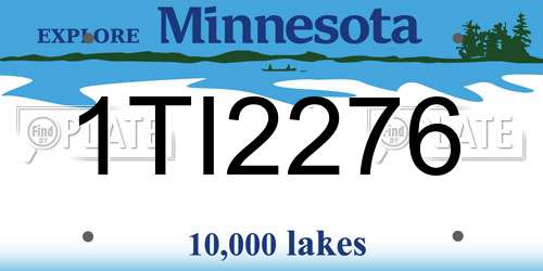 1TI2276 Minnesota License Plate