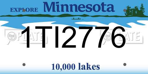 1TI2776 Minnesota License Plate