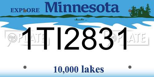 1TI2831 Minnesota License Plate