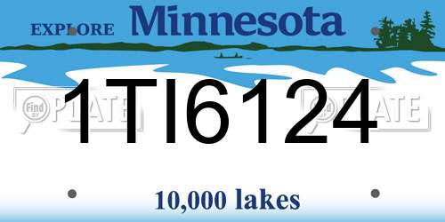 1TI6124 Minnesota License Plate