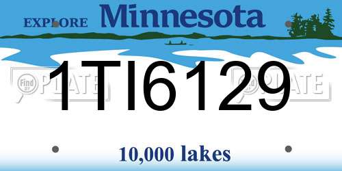1TI6129 Minnesota License Plate
