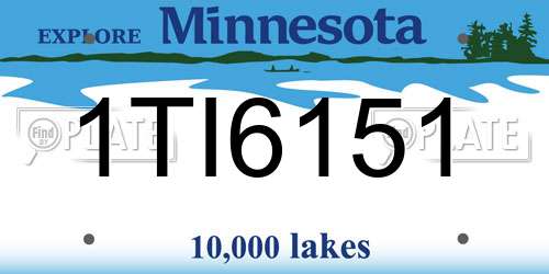 1TI6151 Minnesota License Plate