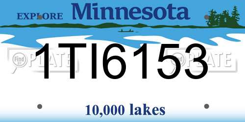 1TI6153 Minnesota License Plate