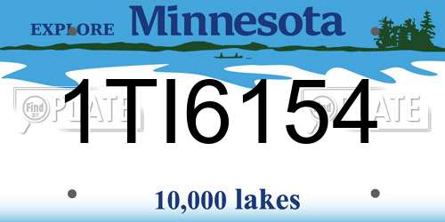 1TI6154 Minnesota License Plate