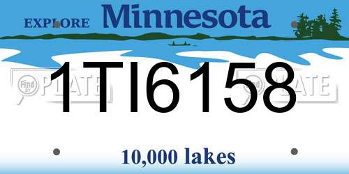 1TI6158 Minnesota License Plate