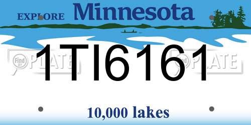 1TI6161 Minnesota License Plate