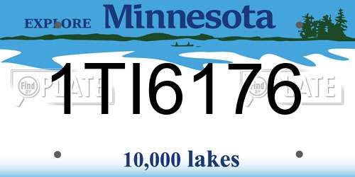 1TI6176 Minnesota License Plate