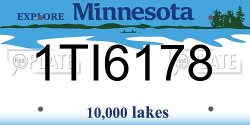 1TI6178 Minnesota License Plate