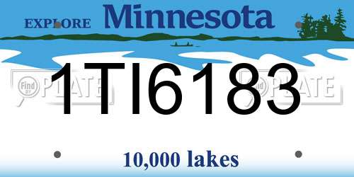 1TI6183 Minnesota License Plate