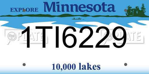 1TI6229 Minnesota License Plate