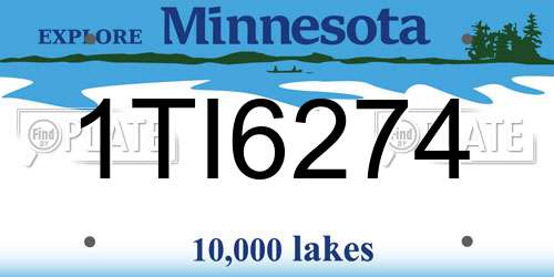 1TI6274 Minnesota License Plate