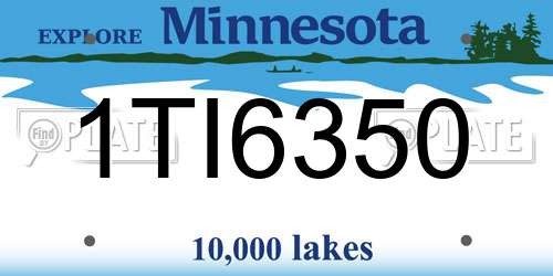 1TI6350 Minnesota License Plate